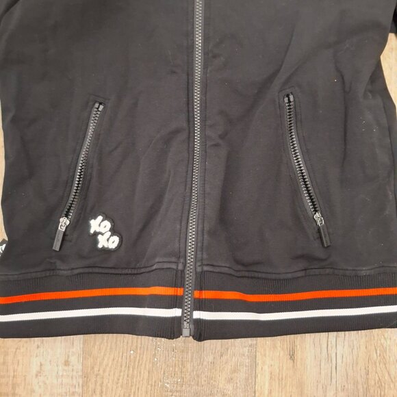 Karl Lagerfeld Paris Black & Red Zip-Up Jacket S Full-zip  Signature logo patch - Picture 5 of 8